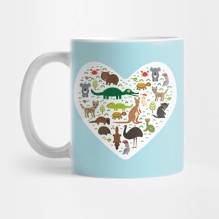 Australian Animals Heart Mug